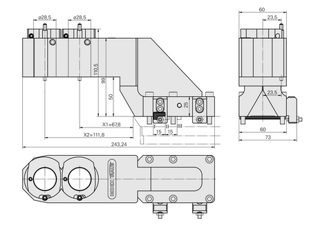 Porte-tool de base MS16/MS22 Hydroexpan - Double