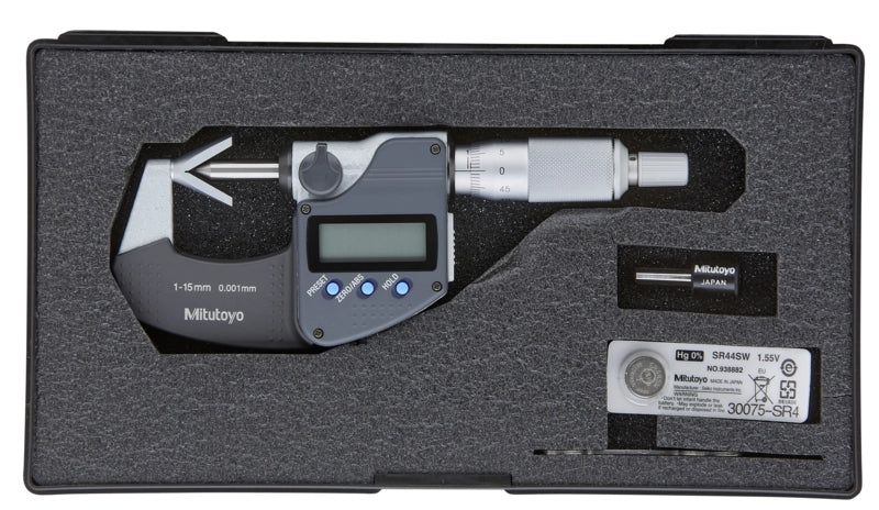 Digital 3 Flute V-Anvil Micrometer