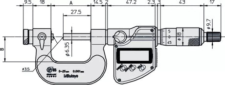 Digital Screw Thread Micrometer IP65