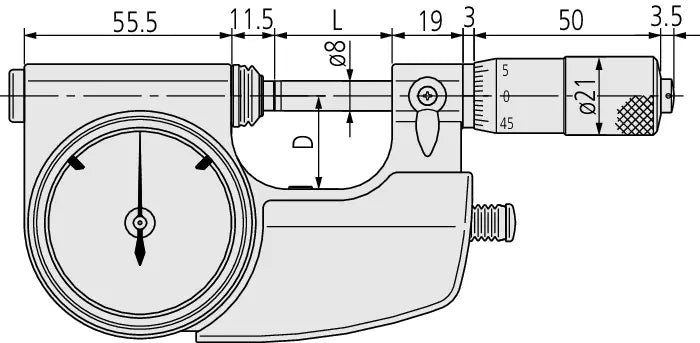 Indicating Micrometer with Button Left