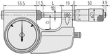 Indicating Micrometer with Button Left