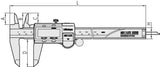 Digital ABS AOS Caliper with ID/OD Measurement and Carbide-Tipped Jaws